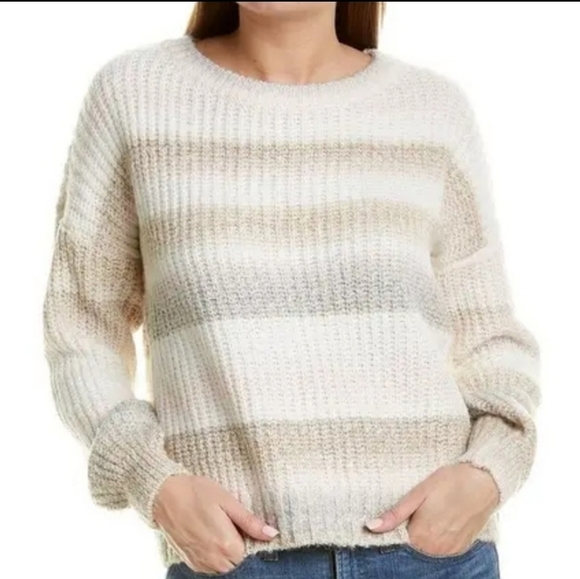 NEW Adyson Parker Striped Sweater Crewneck Ribbed Knit Drop Shoulder Pullover 2X - Picture 1 of 9